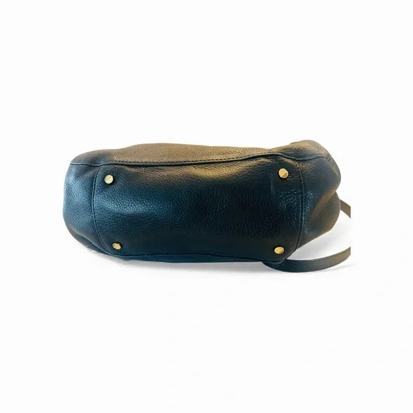 Tory Burch Amanda Black Leather Hobo Tote Bag Convertible Shoulder Crossbody - Picture 3 of 10